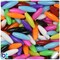 BeadTin Opaque Mix 19mm Spaghetti Plastic Craft Beads (150pcs)